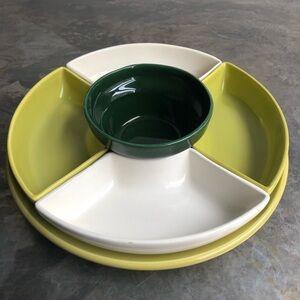Bauer - Green and Cream Serveware Platter for Appetizers